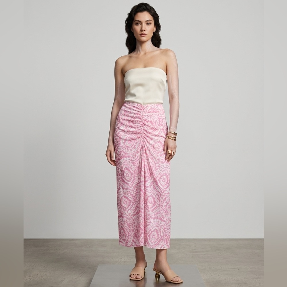 House of Harlow 1960 x REVOLVE Sonia Ruched Maxi Skirt in Mauve Pink sz L